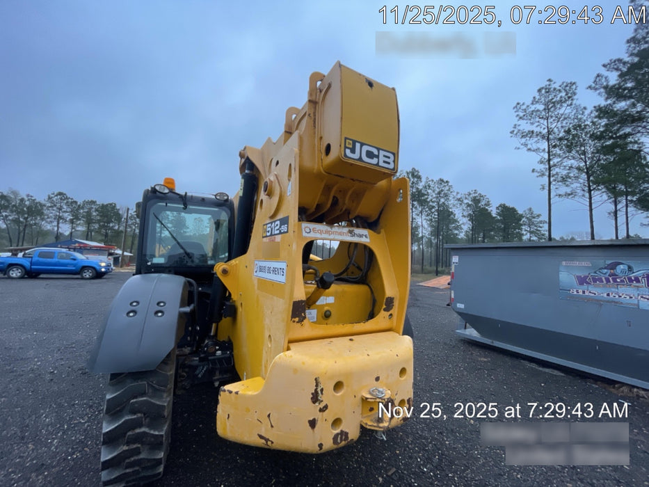 2019 JCB 512-56 109 HP w/CAB/HVAC, Beacon, Aux Hydraulics, Worklights, Solid Tires