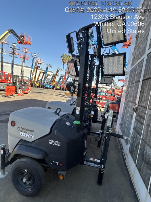 2024 Wacker Neuson LTT4 Diesel, Kohler KDW702, Deep Sea Controller, Auto Start, LED 320W, Bypass Outlet, T3