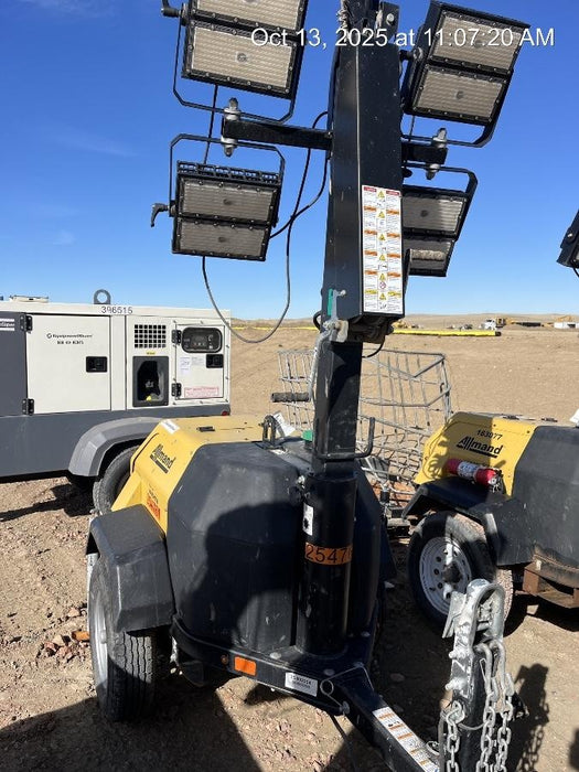 2022 Allmand NLV3GR (4) LED Light Fixture 350W, 23' Vertical Mast, 3kW Prime, Towable, ES Decals, T3