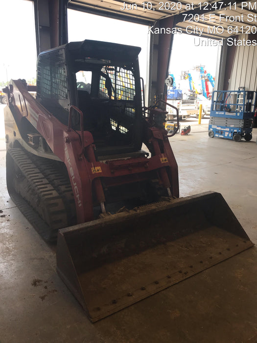 2018 Takeuchi TL12V2C Takeuchi TL12V2C Cab Skid Steer Track Loader, 80" HD dirt bucket with 9 teeth