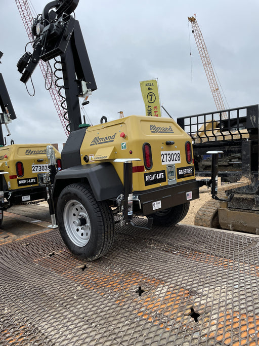 2022 Allmand NLV3GR (4) LED Light Fixture 350W, 23' Vertical Mast, 3kW Prime, Towable, ES Decals, T3