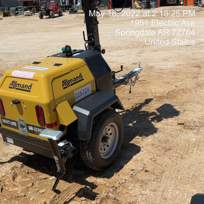 2022 Allmand NLV3GR (4) LED Light Fixture 350W, 23' Vertical Mast, 3kW Prime, Towable, Deep Sea L401, Leveling Jacks, Yanmar T4F 5.8hp