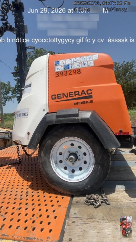 2024 Generac MLT2 Diesel, Flex Switch 120V Input, Powerzone Controller, 
(4) 320W LED Lights, 4kW Generator, 39.9 Gal Fuel Tank, 2" Ball, T3