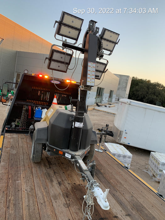 2022 Allmand NLV3GR (4) LED Light Fixture 350W, 23' Vertical Mast, 3kW Prime, Towable, Deep Sea L401, Leveling Jacks, Yanmar T4F 5.8hp