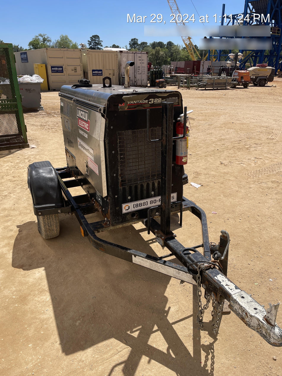 2019 Lincoln Electric Vantage 322 Lincoln Vantage 322 Welder w/Trailer, Light Kit, Cable Rack
