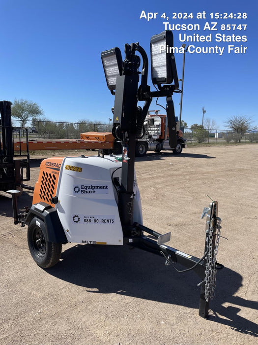 2024 Generac MLT2 Diesel, Flex Switch 120V Input, Powerzone Controller, 
(4) 320W LED Lights, 4kW Generator, 39.9 Gal Fuel Tank, 2" Ball, T3