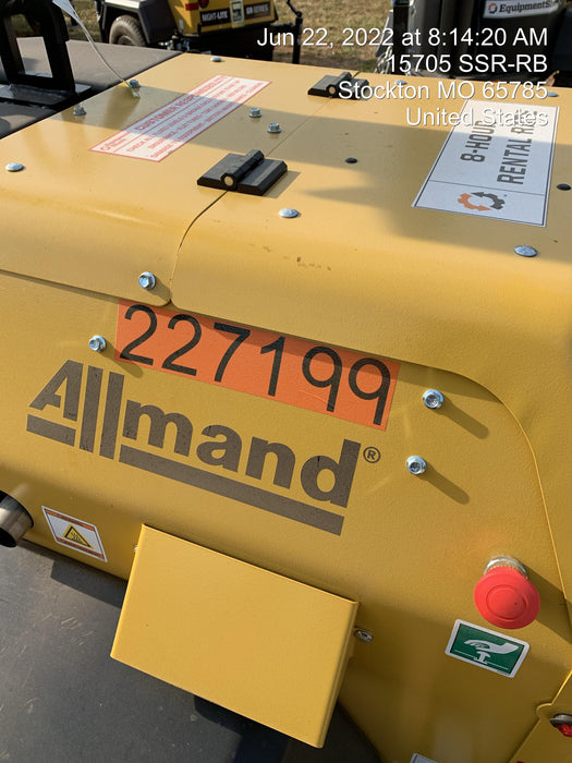 2022 Allmand NLV3GR (4) LED Light Fixture 350W, 23' Vertical Mast, 3kW Prime, Towable, Deep Sea L401, Leveling Jacks, Yanmar T4F 5.8hp