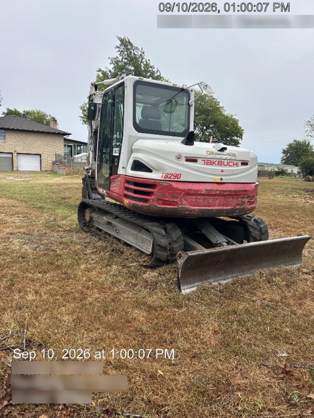 2019 Takeuchi TB290 Cab/Heat/AC Rubber tracks, Dozer blade, Travel alarm, Auxiliary hydraulics w/Manual QC, Hydraulic thumb, 18", 24", and 36" Buckets