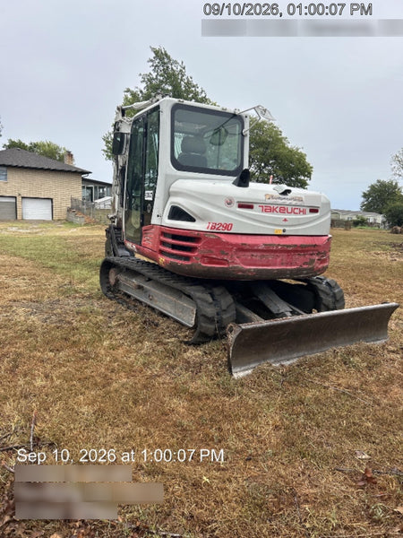 2019 Takeuchi TB290 Cab/Heat/AC Rubber tracks, Dozer blade, Travel alarm, Auxiliary hydraulics w/Manual QC, Hydraulic thumb, 18", 24", and 36" Buckets