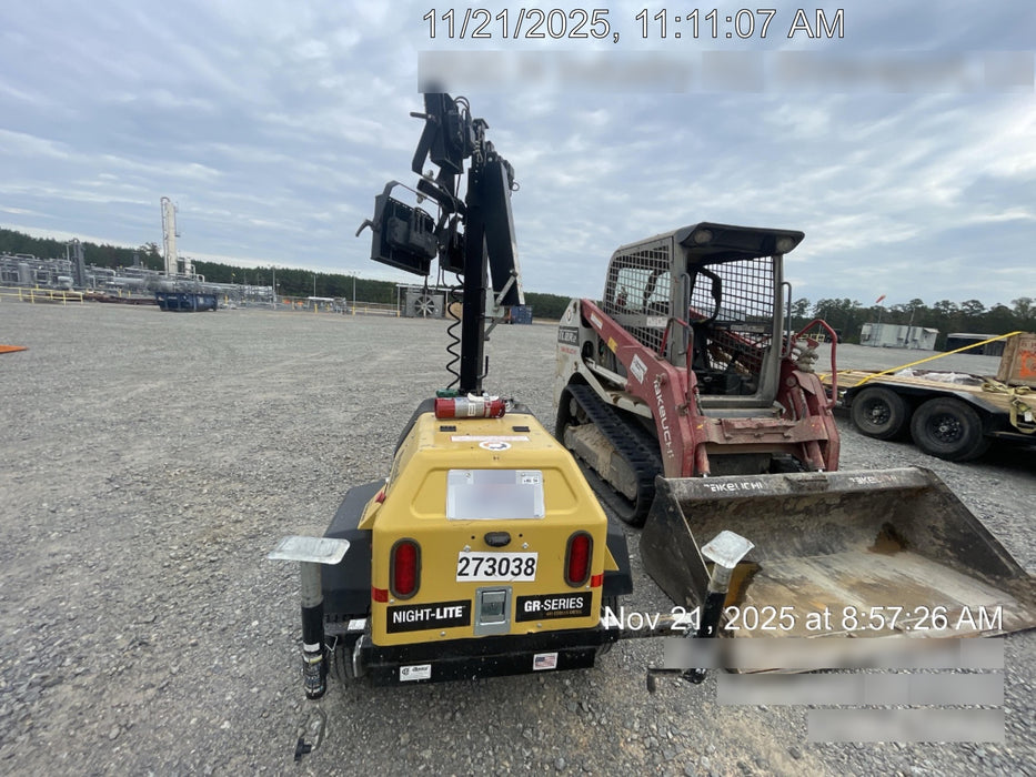 2022 Allmand NLV3GR (4) LED Light Fixture 350W, 23' Vertical Mast, 3kW Prime, Towable, ES Decals, T3