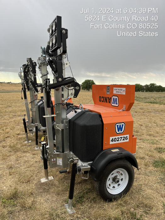 2024 Wanco WLTT-4MM4K Diesel, Deep Sea Controller, Shore Power Plug, Auto Start, (4) 350W LED Floodlights, 4kW Generator, 60 Gal Fuel Tank, 2" Ball, T3