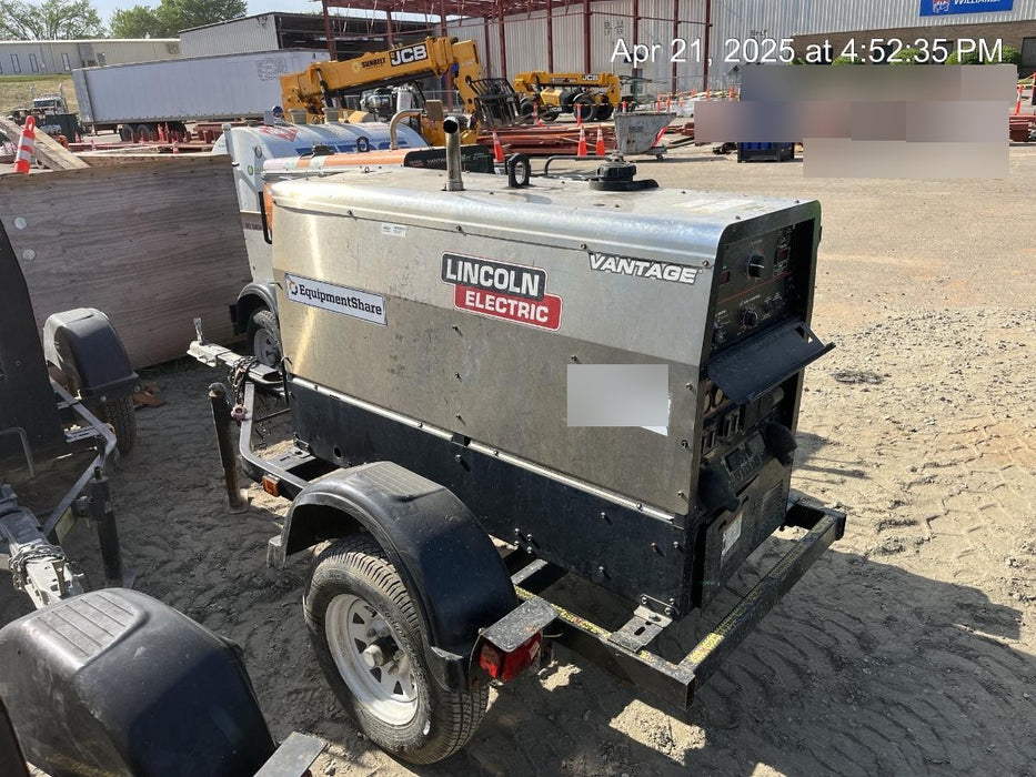 2019 Lincoln Electric Vantage 322 Ready-Pak 3, Two Wheel Trailer, Fender and Light Kit, Cable Rack