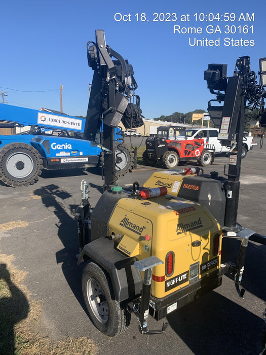 2022 Allmand NLV3GR (4) LED Light Fixture 350W, 23' Vertical Mast, 3kW Prime, Towable