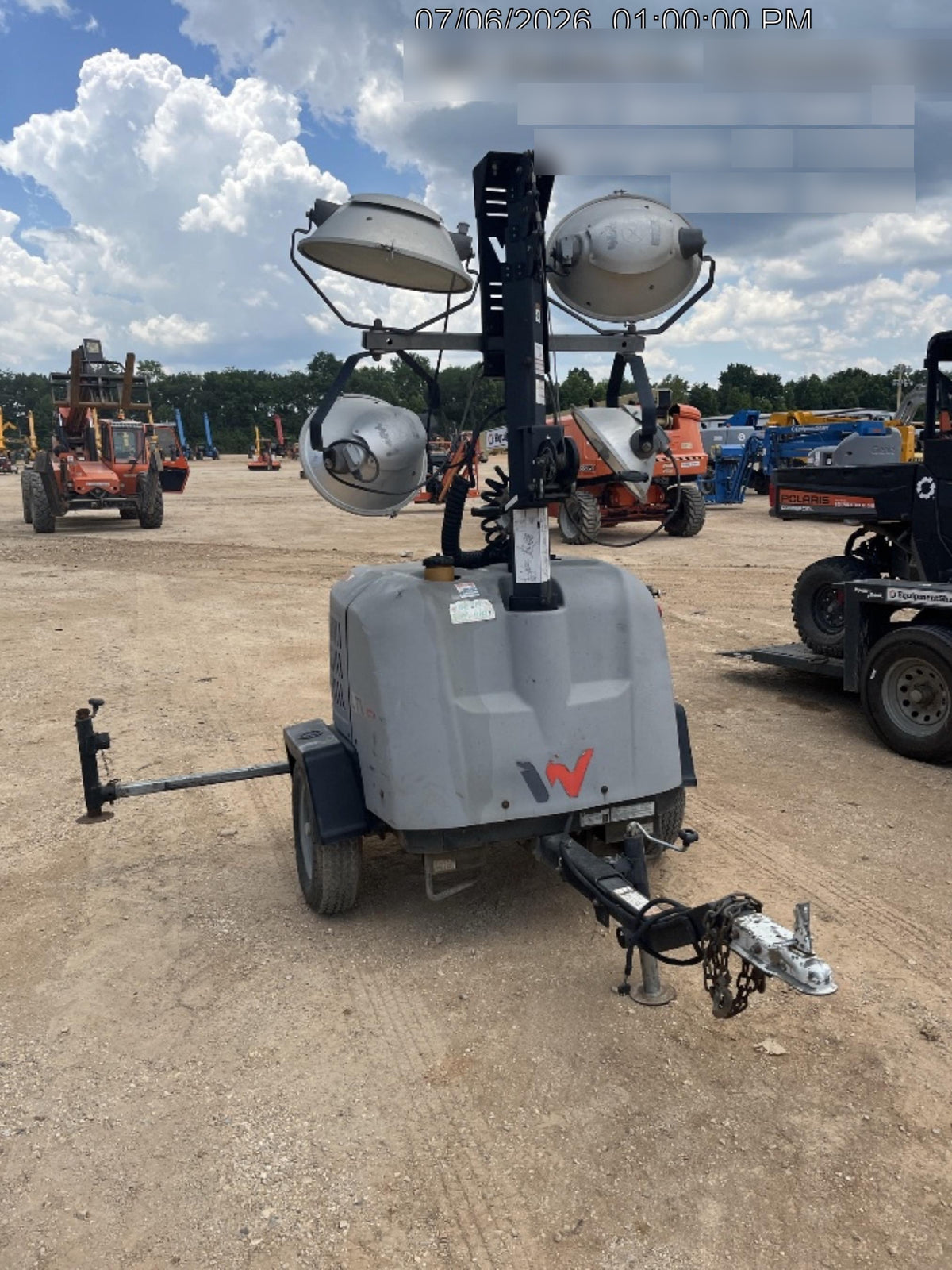 2019 Wacker Neuson LTV6L-MH Wacker Neuson LTV6L Mobile Light Tower w/Fuel Level Sensor Installed
