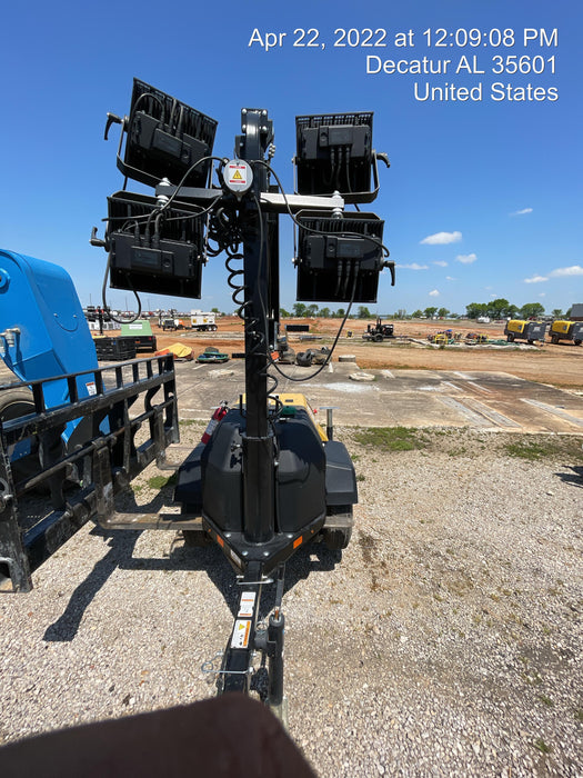 2021 Allmand NLV3GR (4) LED Light Fixture 350W, 23' Vertical Mast, 3kW Prime, Towable, Deep Sea L401, Leveling Jacks, Yanmar T4F 5.8hp