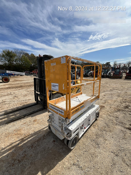 Custom Equipment HB-1430 <ul>
 <li>Hy-Brid Scissor Lift</li>
  <li>Platform capacity up to 670 lbs.</li>
  <li>Working height up to 20 ft</li>
  <li>Weighs under 1,700 lbs.</li>
  <li>Non-marking wheels </li>
</ul>