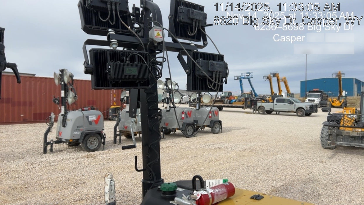 2021 Allmand NLV3GR (4) LED Light Fixture 350W, 23' Vertical Mast, 3kW Prime, Towable, Deep Sea L401, Leveling Jacks, Yanmar T4F 5.8hp