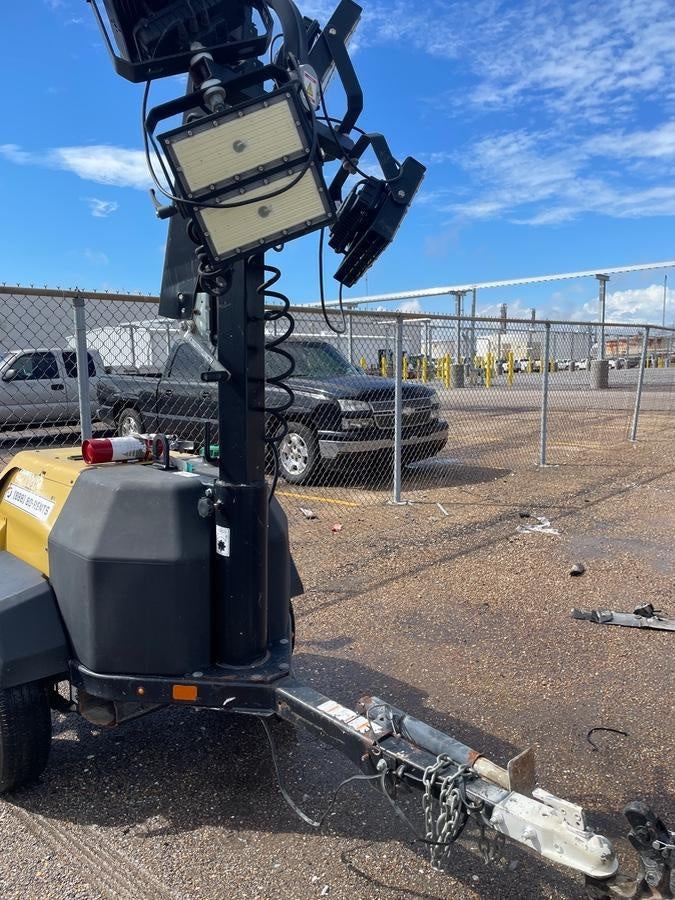 2022 Allmand NLV3GR (4) LED Light Fixture 350W, 23' Vertical Mast, 3kW Prime, Towable, Deep Sea L401, Leveling Jacks, Yanmar T4F 5.8hp