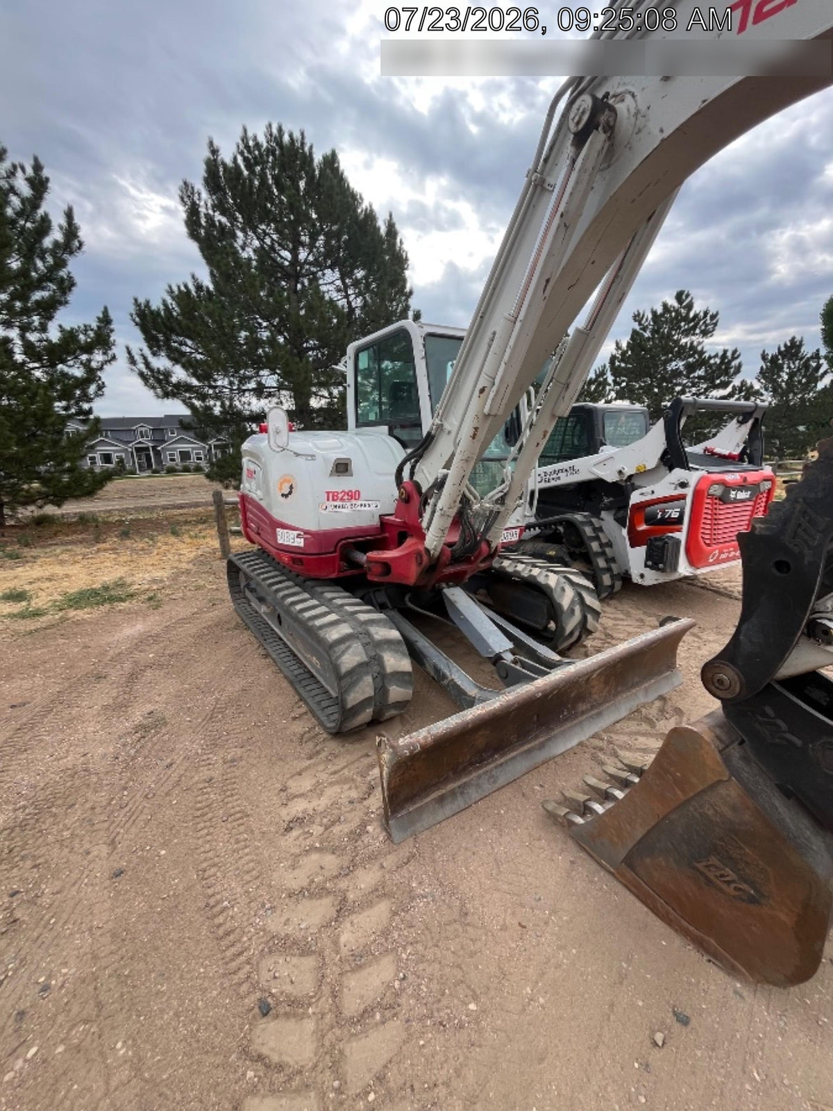 2019 Takeuchi TB290 Cab, AC, Rubber Tracks, Dozer Blade, Travel Alarm, Control Pattern Change Valve, Auxiliary Hydraulics w/18" Quick Coupler Bucket with teeth, 6.2 cu. ft. capacity/24" Quick Coupler Bucket with teeth, 8.6 cu. ft. capacity/36" Quick Coupler Bucket with teeth, 13.4 cu. ft. capacity, Quick Coupler, Hydraulic Thumb Installed