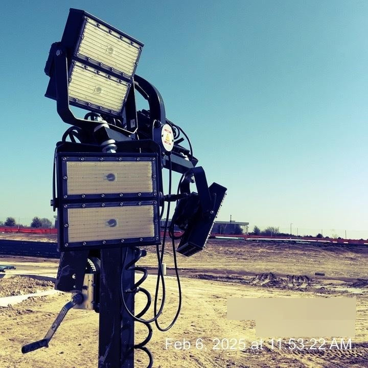 2022 Allmand NLV3GR (4) LED Light Fixture 350W, 23' Vertical Mast, 3kW Prime, Towable, ES Decals, T3