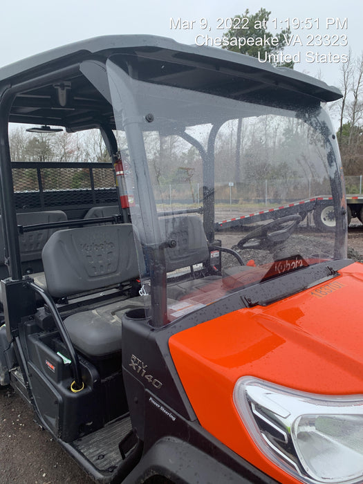 2021 Kubota RTV-X1140W-H Plastic Canopy, Windshield Acrylic Clear, LED Strobe Light, Wire Harness Kit, Back up Alarm