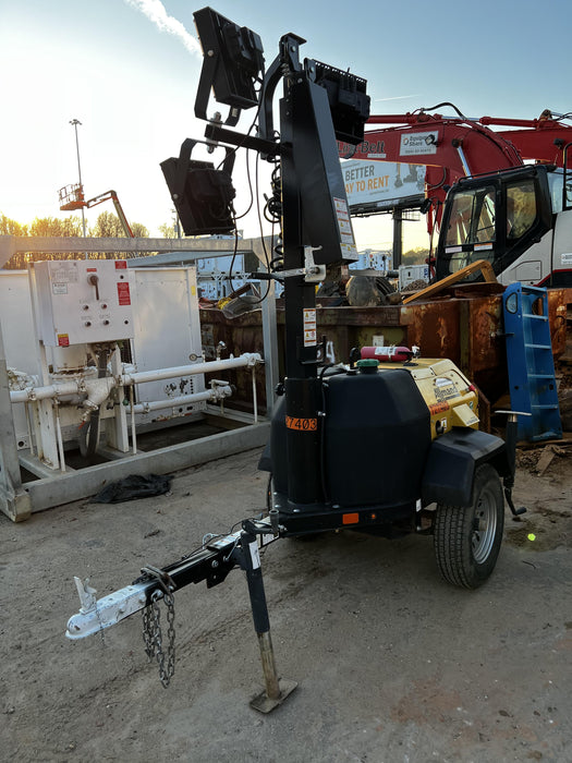 2021 Allmand NLV3GR (4) LED Light Fixture 350W, 23' Vertical Mast, 3kW Prime, Towable, Deep Sea L401, Leveling Jacks, Yanmar T4F 5.8hp