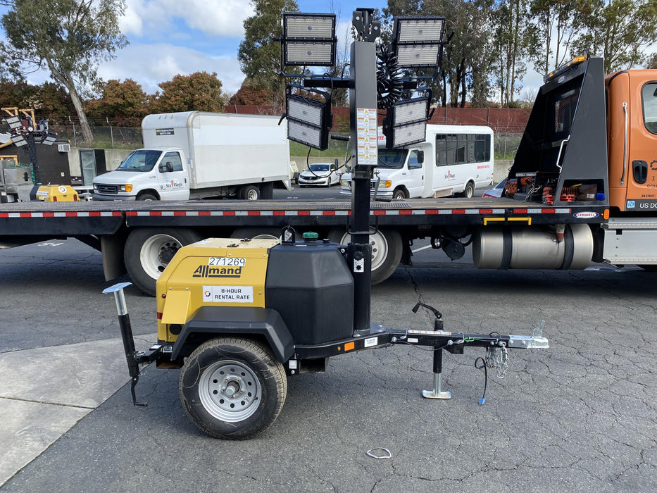 2022 Allmand NLV3GR (4) LED Light Fixture 350W, 23' Vertical Mast, 3kW Prime, Towable, ES Decals, T3
