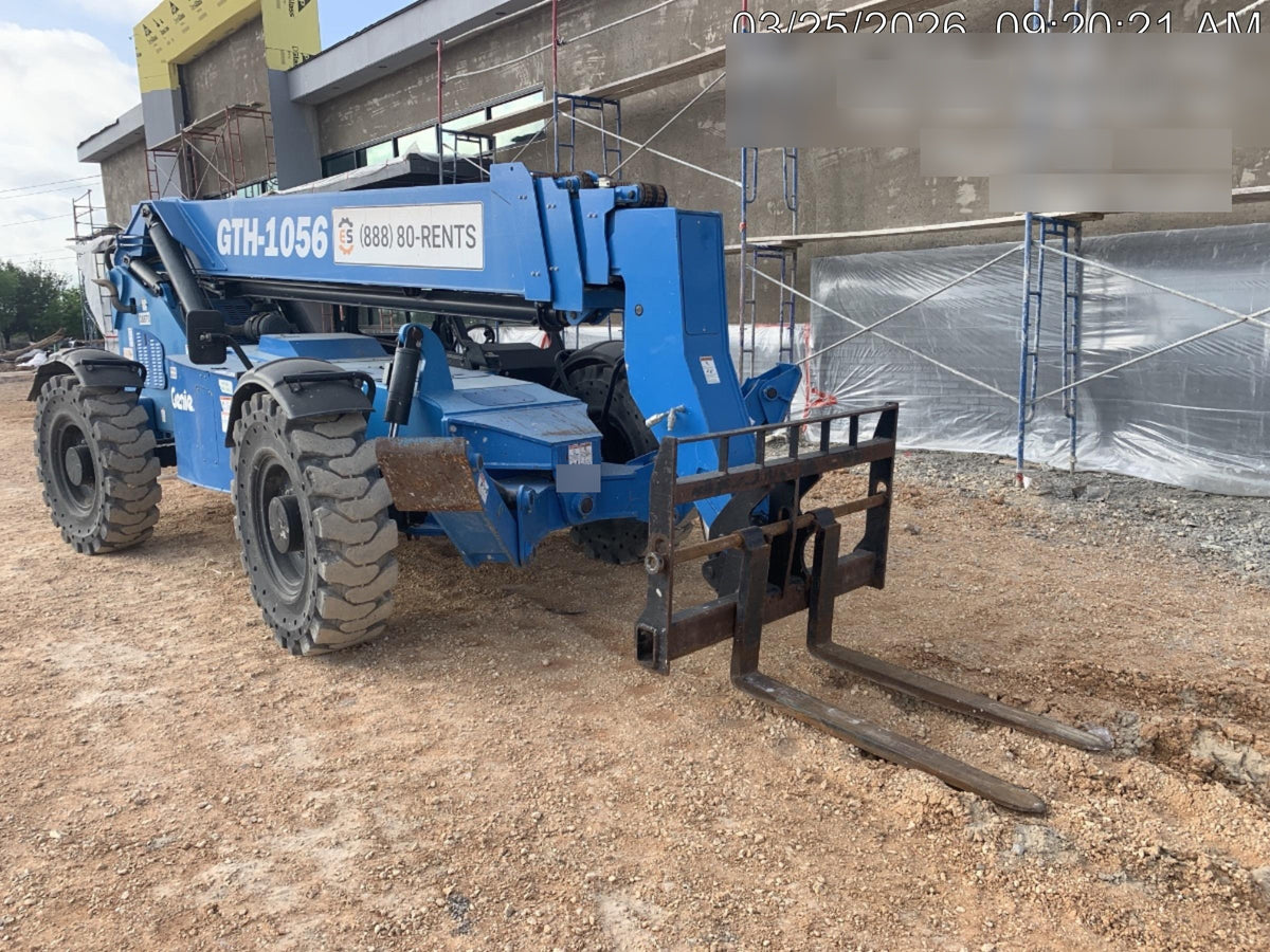 2019 Genie GTH-1056 Canopy, Solid RT Tires, LED Work Lights, Beacon 60" QA Carriage, 60" Forks