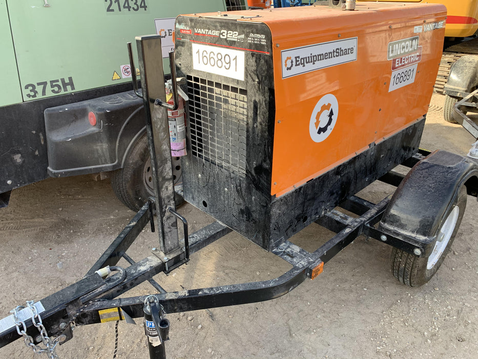 2021 Lincoln Electric Vantage 322 Vantage 322 Ready Pak 3 w/ Decals, ORANGE (includes trailer, cable rack, fender light kit) NO Telematics