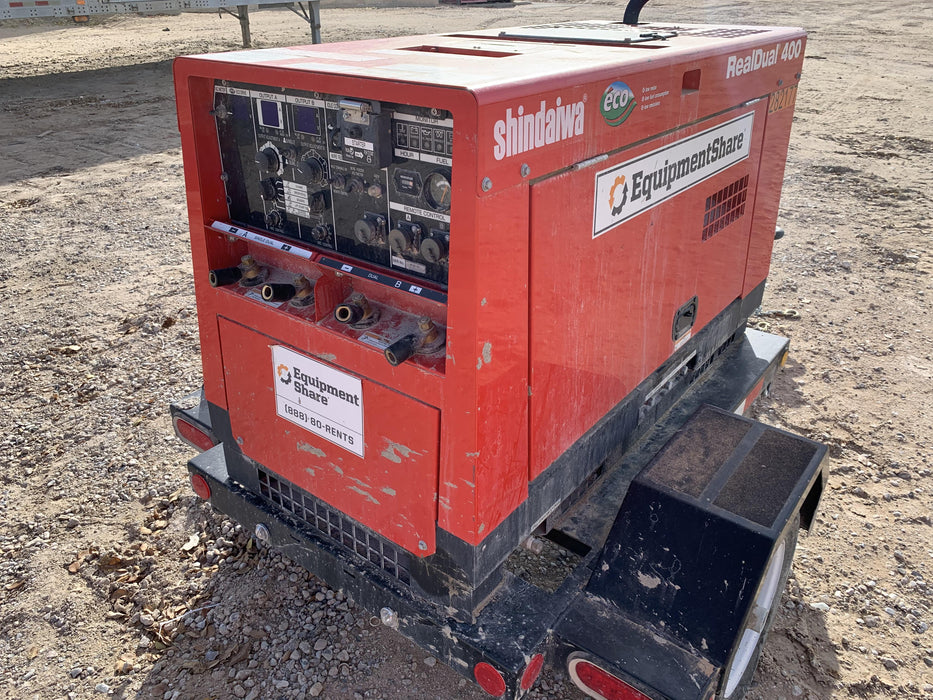 2022 Shindaiwa DGW400MDL Kubota D902 Engine, 23 HP, Dual Op Welder, Wire, Arc, Droop Stick, Tig, and CC Stick Functionality, Simulphase, 3 Phase and 1 Phase Gen Output, Single Axle NB Trlr, Slr Trckl Chrg 12V 12W, Fire Ext