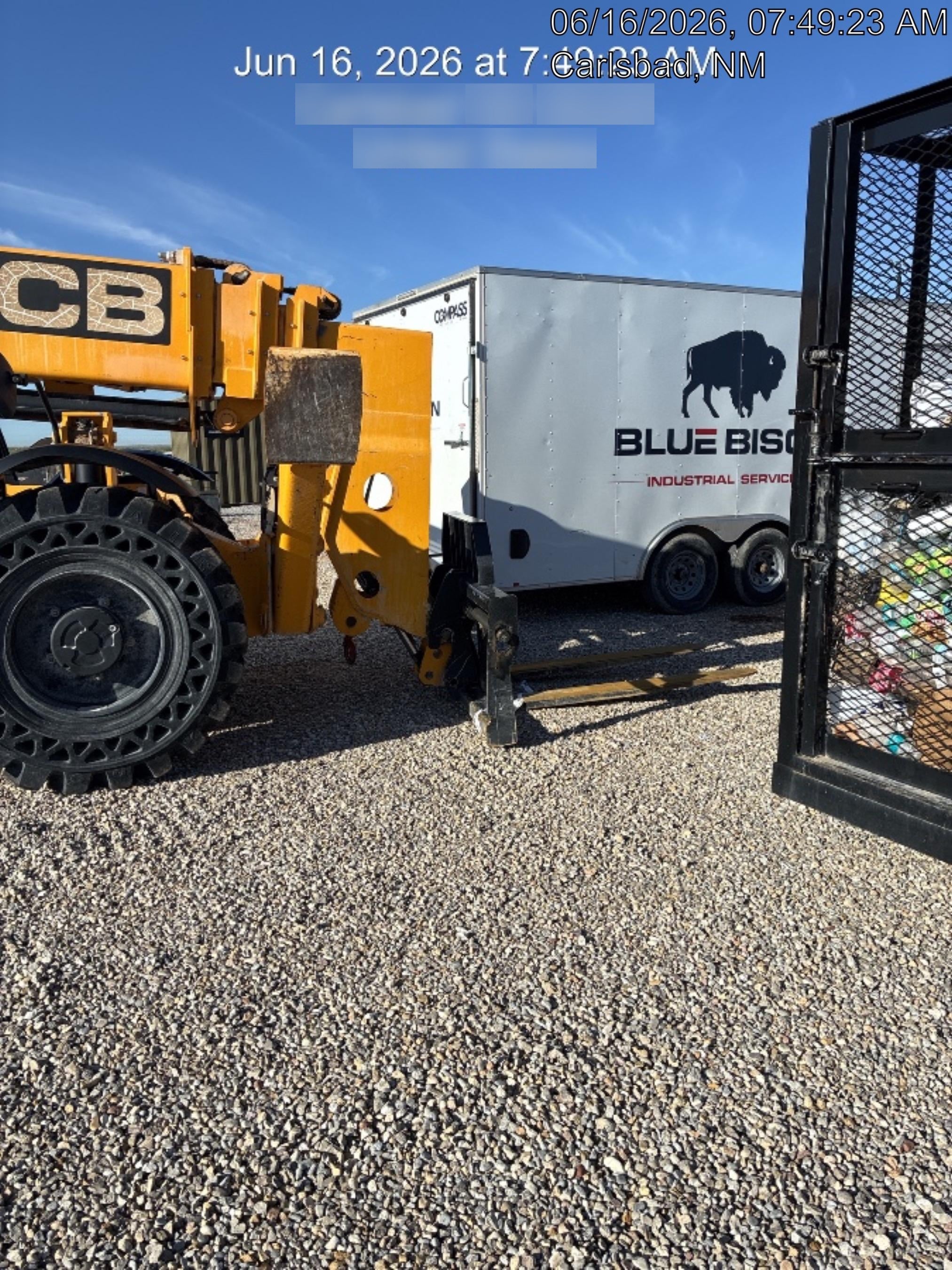 2019 JCB 510-56 Open ROPS, 74 HP, Solid Tires, Worklights, Beacon, Aux Hydraulics, Lifting Eye w/60" Carriage/60" Forks