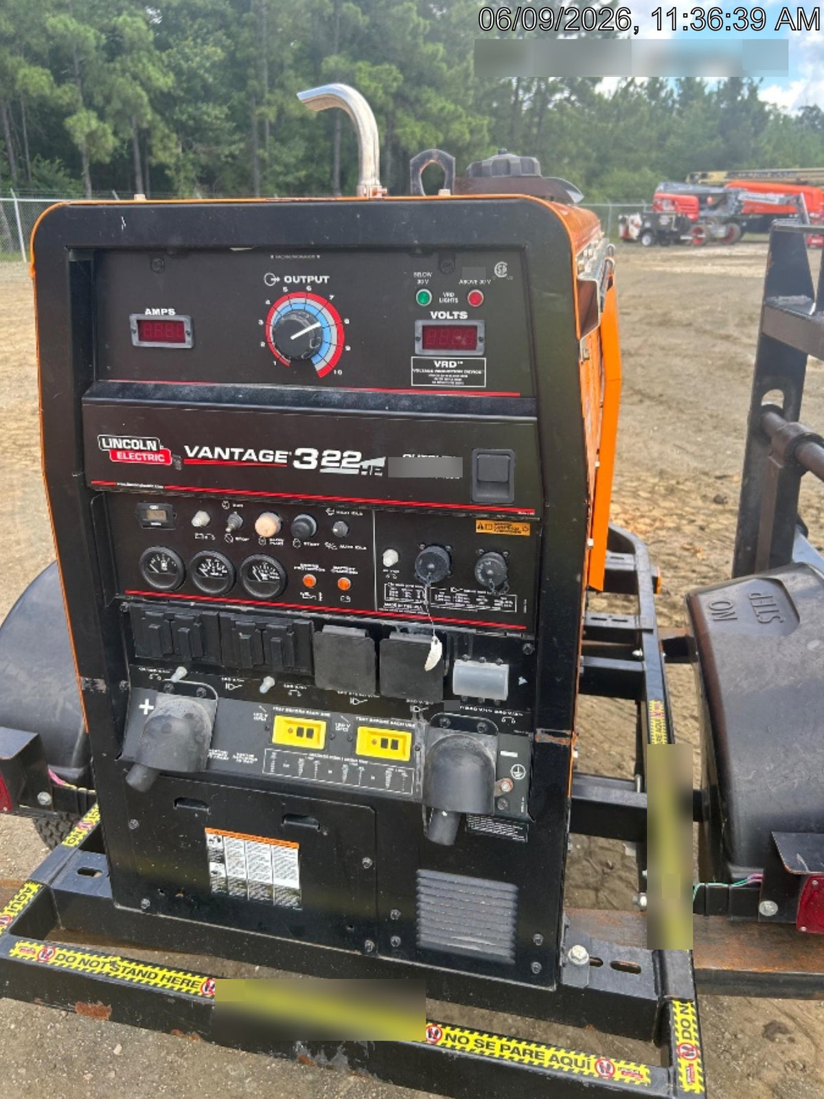 2024 Lincoln Electric Vantage 322 Welder Ready-Pak 3, Two wheel trailer, Fender and Light kit, Cable Rack, Orange