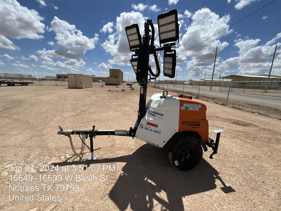 2024 Generac MLT2 Diesel, Flex Switch 120V Input, Powerzone Controller, 
(4) 320W LED Lights, 4kW Generator, 39.9 Gal Fuel Tank, 2" Ball, T3