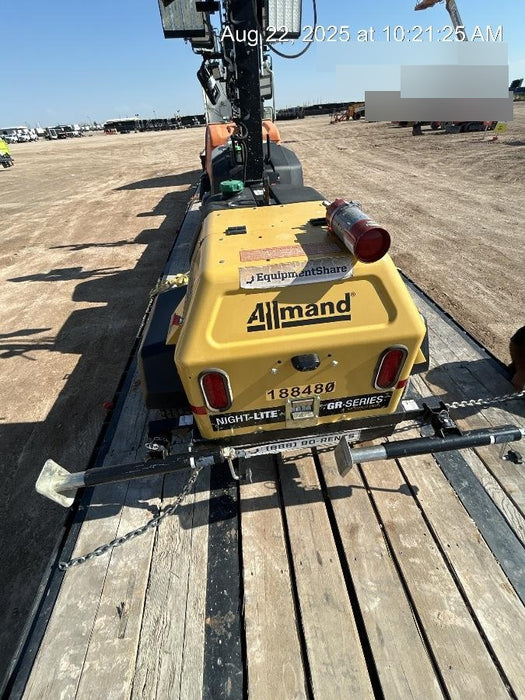 Allmand NLV3GR (4) LED Light Fixture 350W, 23' Vertical Mast, 3kW Prime, Towable, Deep Sea L401, Leveling Jacks, Yanmar T4F 5.8hp