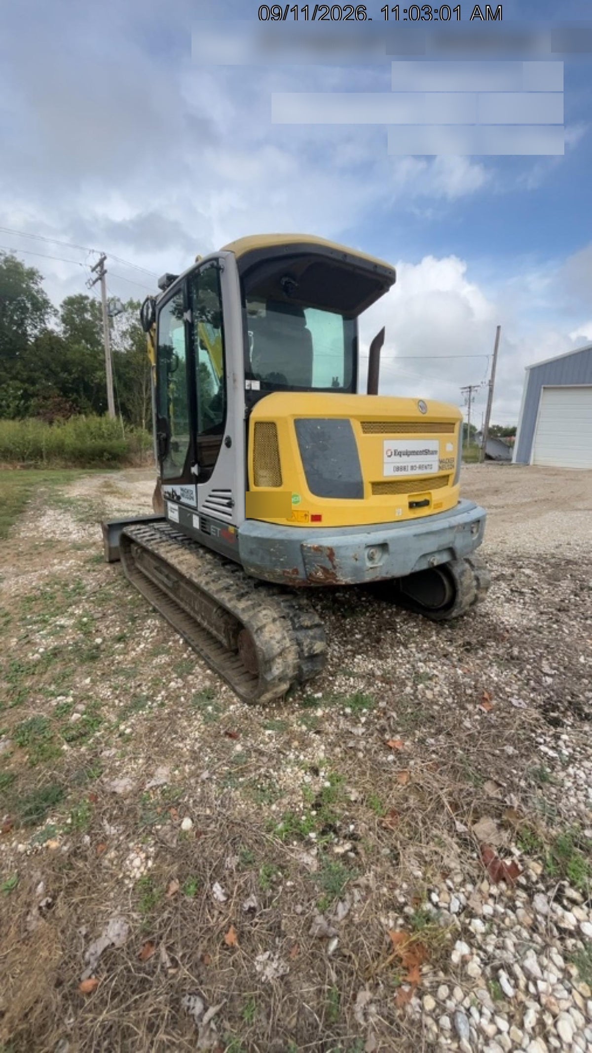 Wacker Neuson ET90 Cab, Long Dipperstick, Track, Bucket