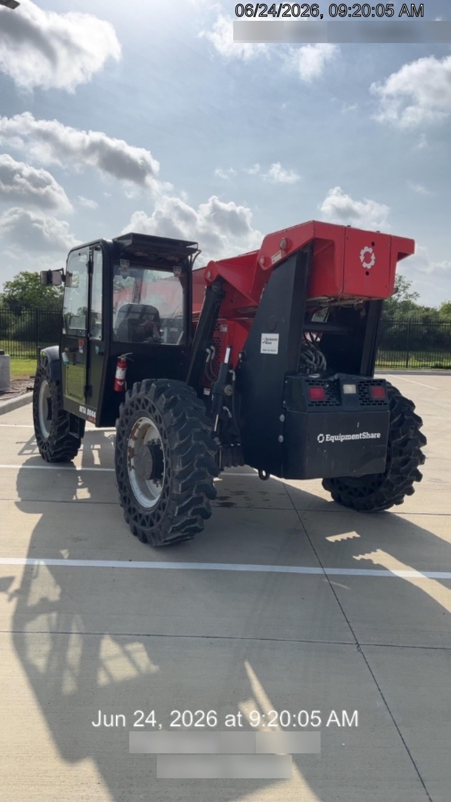2019 Manitou MTA8044 74hp T4F, Cab/Heat/Air, Cab and Boom LED work lights, Auxiliary Hydraulics, Solid Tires, Amber strobe, Lift Hook 66" Carriage, 60" Forks