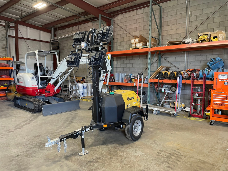 2022 Allmand NLV3GR (4) LED Light Fixture 350W, 23' Vertical Mast, 3kW Prime, Towable, ES Decals, T3