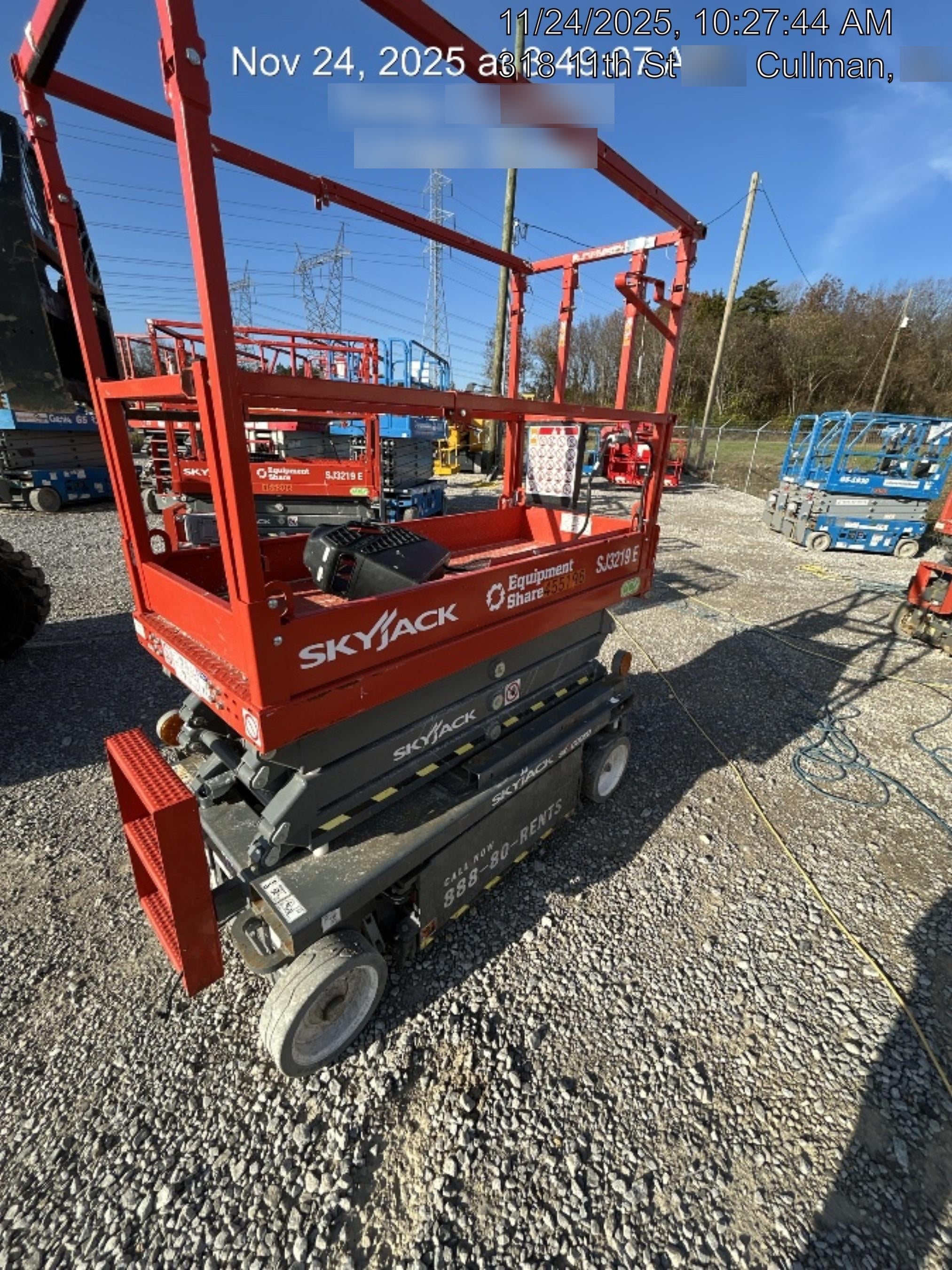 2024 Skyjack SJ3219 Electric Drive, Sld NM Tires, DBcns, RFRails, Power to Platform, T3 + Access Control