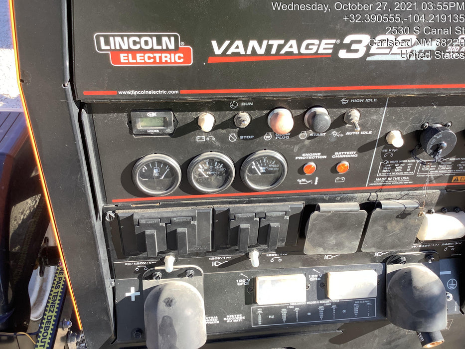 2021 Lincoln Electric Vantage 322 Vantage 322 Ready Pak 3 w/ Telematics & Decals, ORANGE (includes trailer, cable rack, fender light kit)