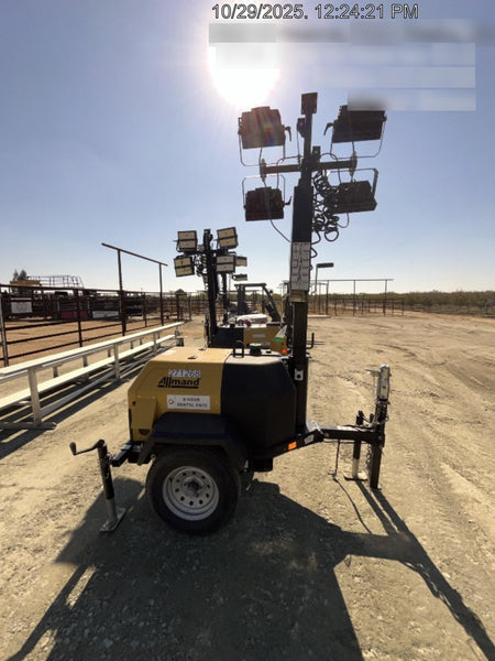 2022 Allmand NLV3GR (4) LED Light Fixture 350W, 23' Vertical Mast, 3kW Prime, Towable, ES Decals, T3