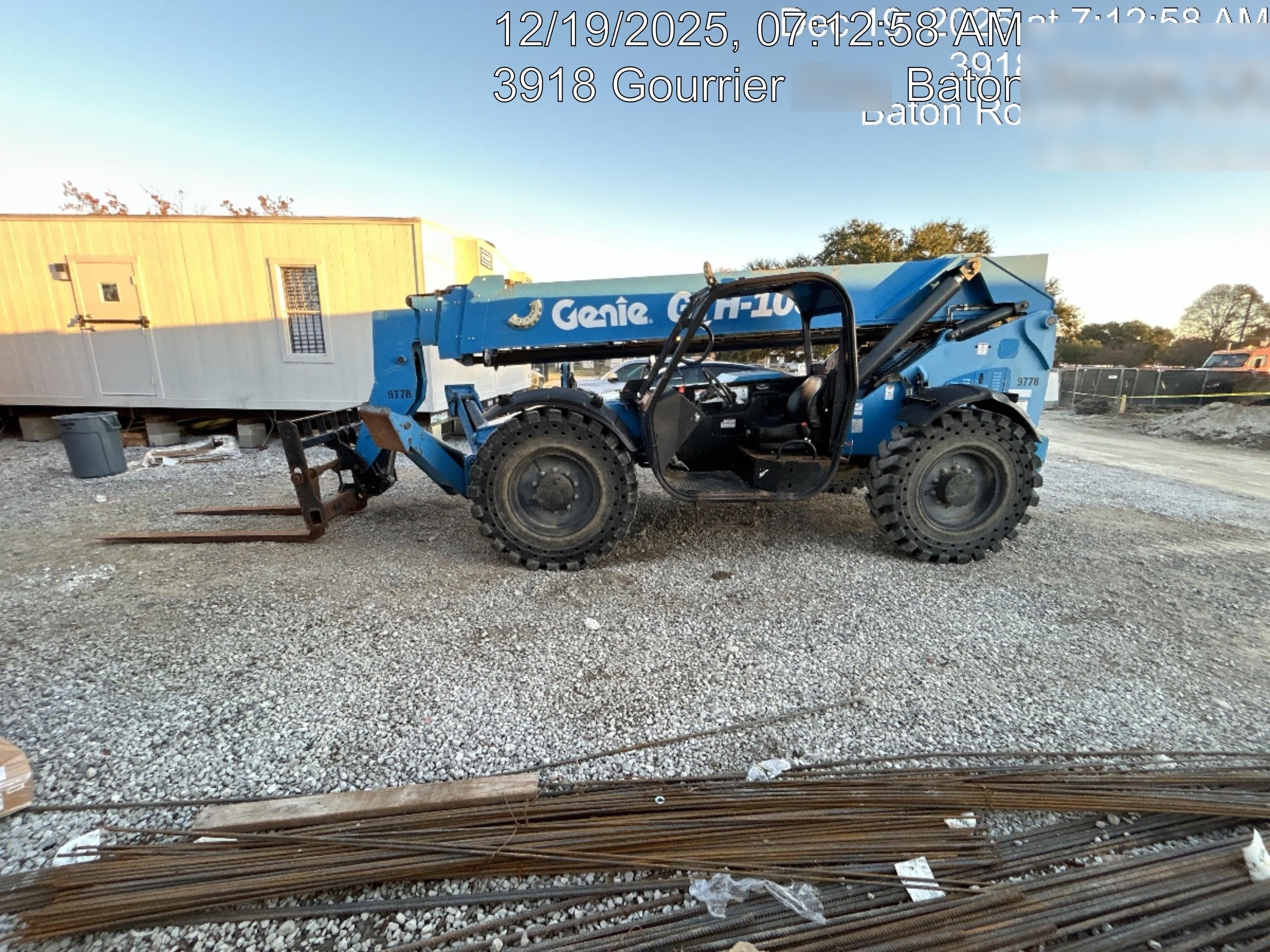 2018 Genie GTH-1056 Genie GTH-1056 w/Open ROPS, Solid Tires, Work Light/Beacon, 60" Carriage and Forks