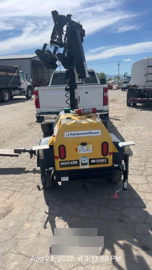 2021 Allmand NLV3GR (4) LED Light Fixture 350W, 23' Vertical Mast, 3kW Prime, Towable, Deep Sea L401, Leveling Jacks, Yanmar T4F 5.8hp