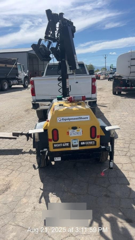 2021 Allmand NLV3GR (4) LED Light Fixture 350W, 23' Vertical Mast, 3kW Prime, Towable, Deep Sea L401, Leveling Jacks, Yanmar T4F 5.8hp