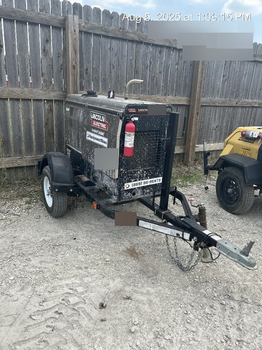 2019 Lincoln Electric Vantage 322 Welder Ready-Pak 3, Two wheel trailer, Fender and Light kit, Cable Rack