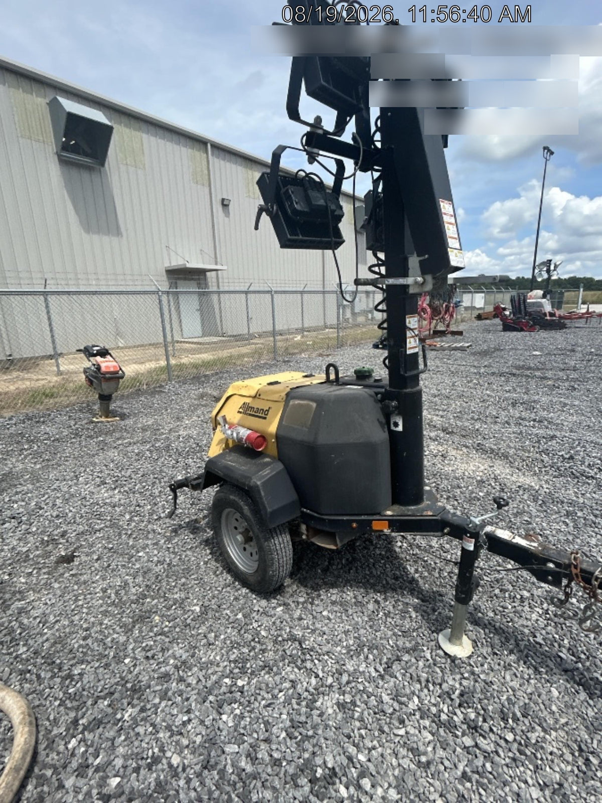 2022 Allmand NLV3GR (4) LED Light Fixture 350W, 23' Vertical Mast, 3kW Prime, Towable, Deep Sea L401, Leveling Jacks, Yanmar T4F 5.8hp