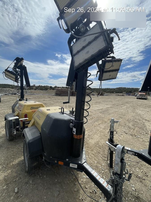 2022 Allmand NLV3GR (4) LED Light Fixture 350W, 23' Vertical Mast, 3kW Prime, Towable, ES Decals, T3