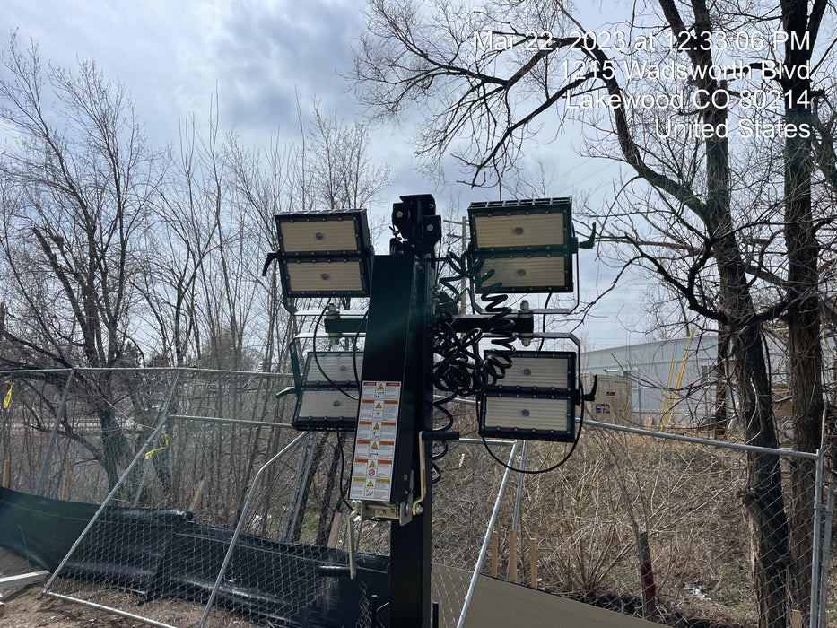 2022 Allmand NLV3GR (4) LED Light Fixture 350W, 23' Vertical Mast, 3kW Prime, Towable, ES Decals, T3