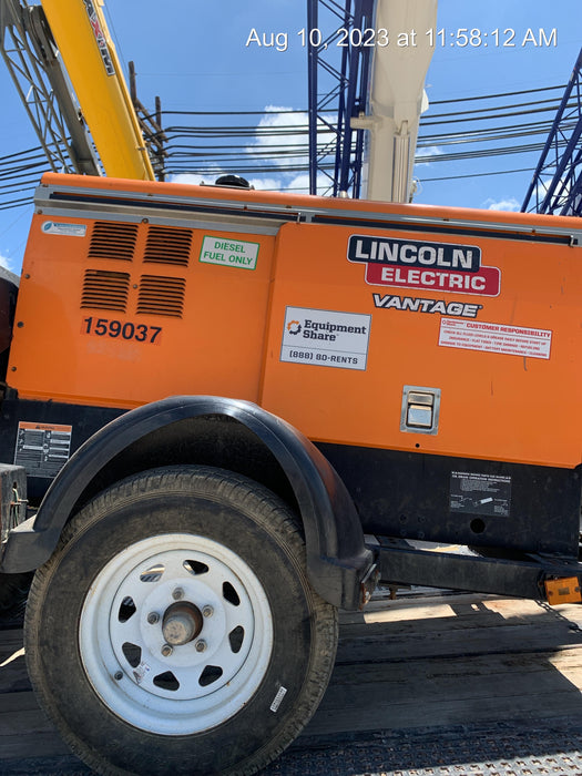 2021 Lincoln Electric Vantage 322 Vantage 322 Ready Pak 3 w/ Decals, ORANGE (includes trailer, cable rack, fender light kit) NO Telematics