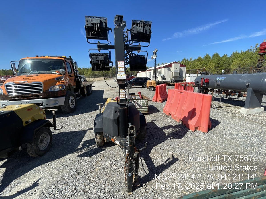 2022 Allmand NLV3GR (4) LED Light Fixture 350W, 23' Vertical Mast, 3kW Prime, Towable, Deep Sea L401, Leveling Jacks, Yanmar T4F 5.8hp