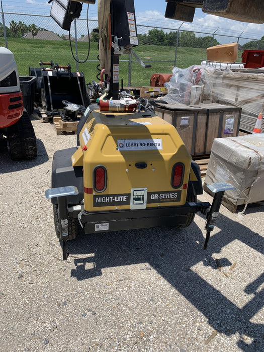 2022 Allmand NLV3GR (4) LED Light Fixture 350W, 23' Vertical Mast, 3kW Prime, Towable, Deep Sea L401, Leveling Jacks, Yanmar T4F 5.8hp